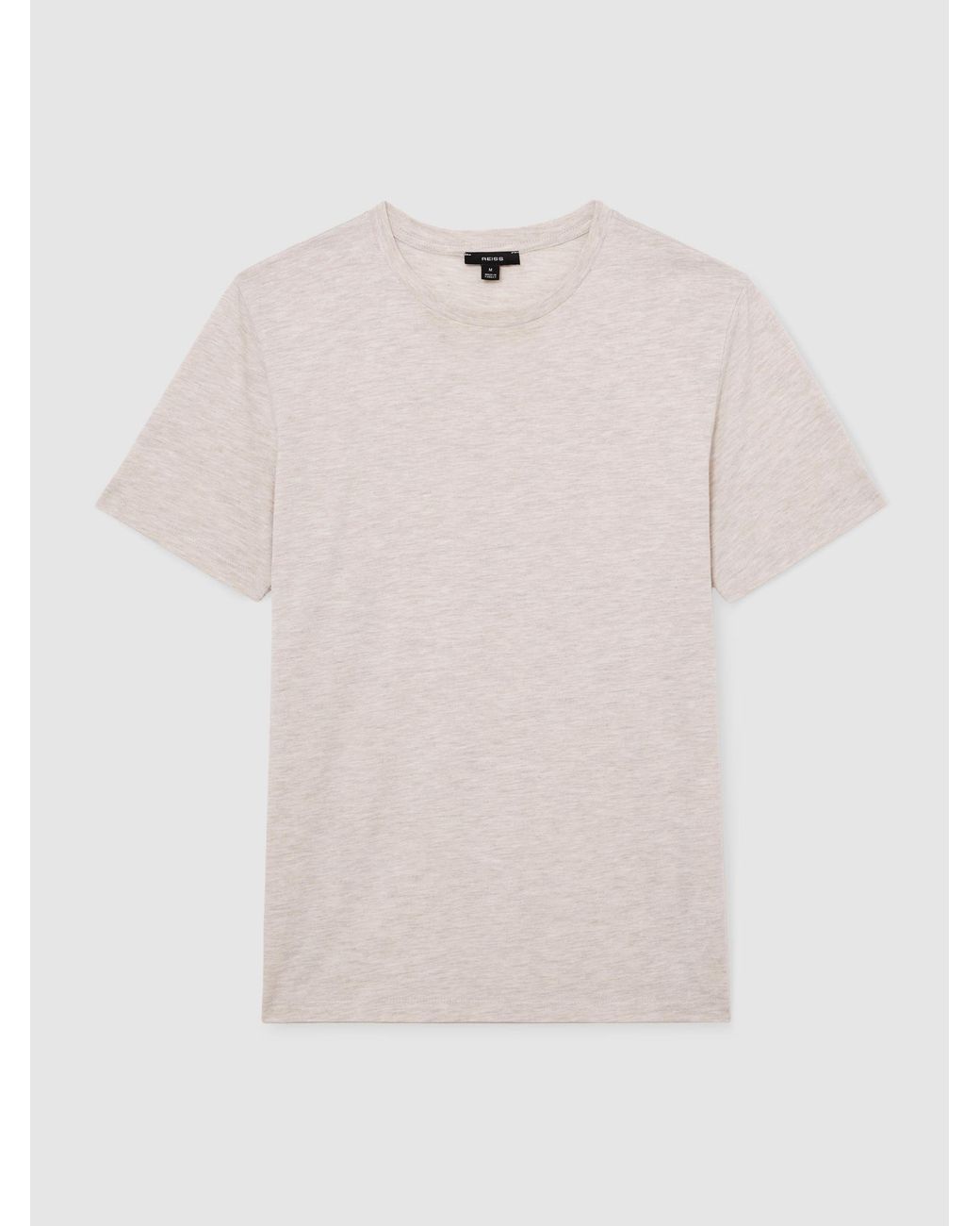 Reiss Gray Bless - Wheat Melange Marl Crew Neck T-shirt, S for men