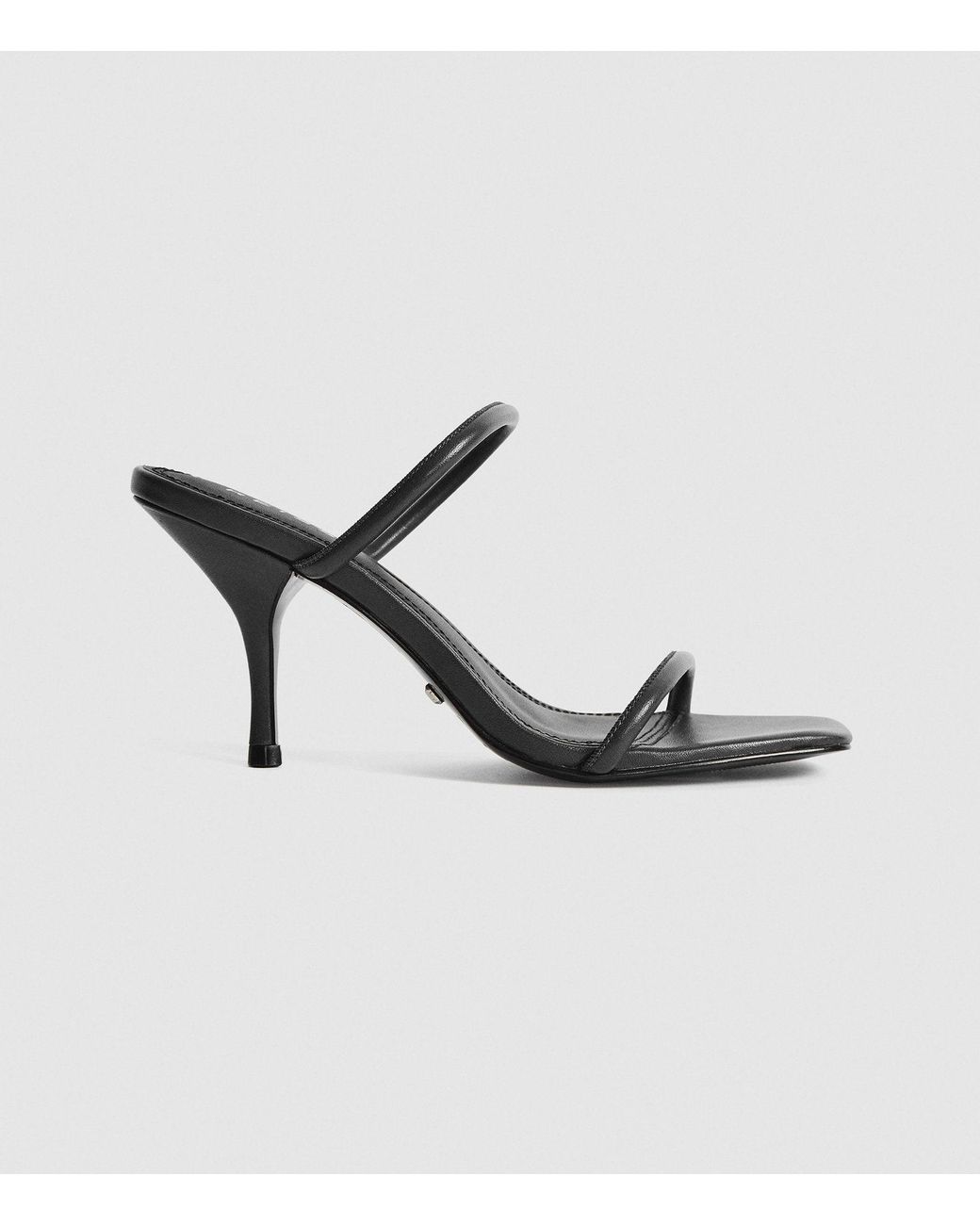 Reiss Magda - Leather Strappy Heeled Sandals in Black - Lyst
