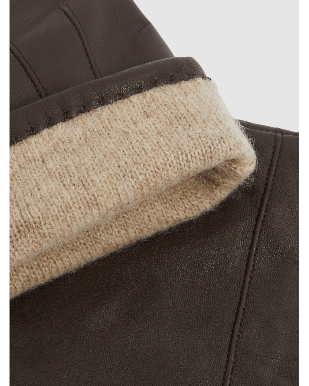 Reiss Black Monty Gloves Leather Plain for men