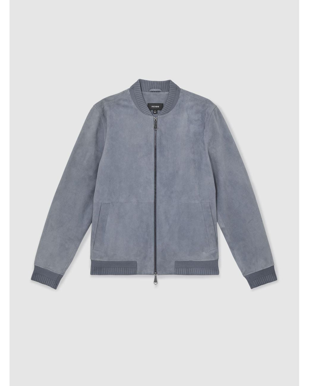 Reiss Gray Zip-Through Bomber Jacket for men