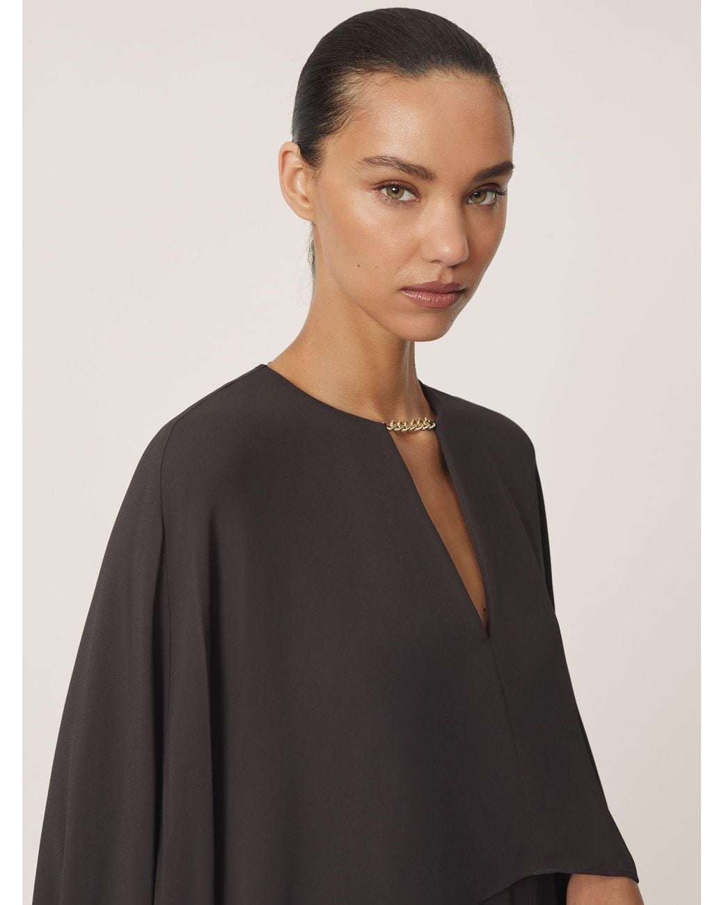 Reiss Black Chain-Detail Cape Mini Dress