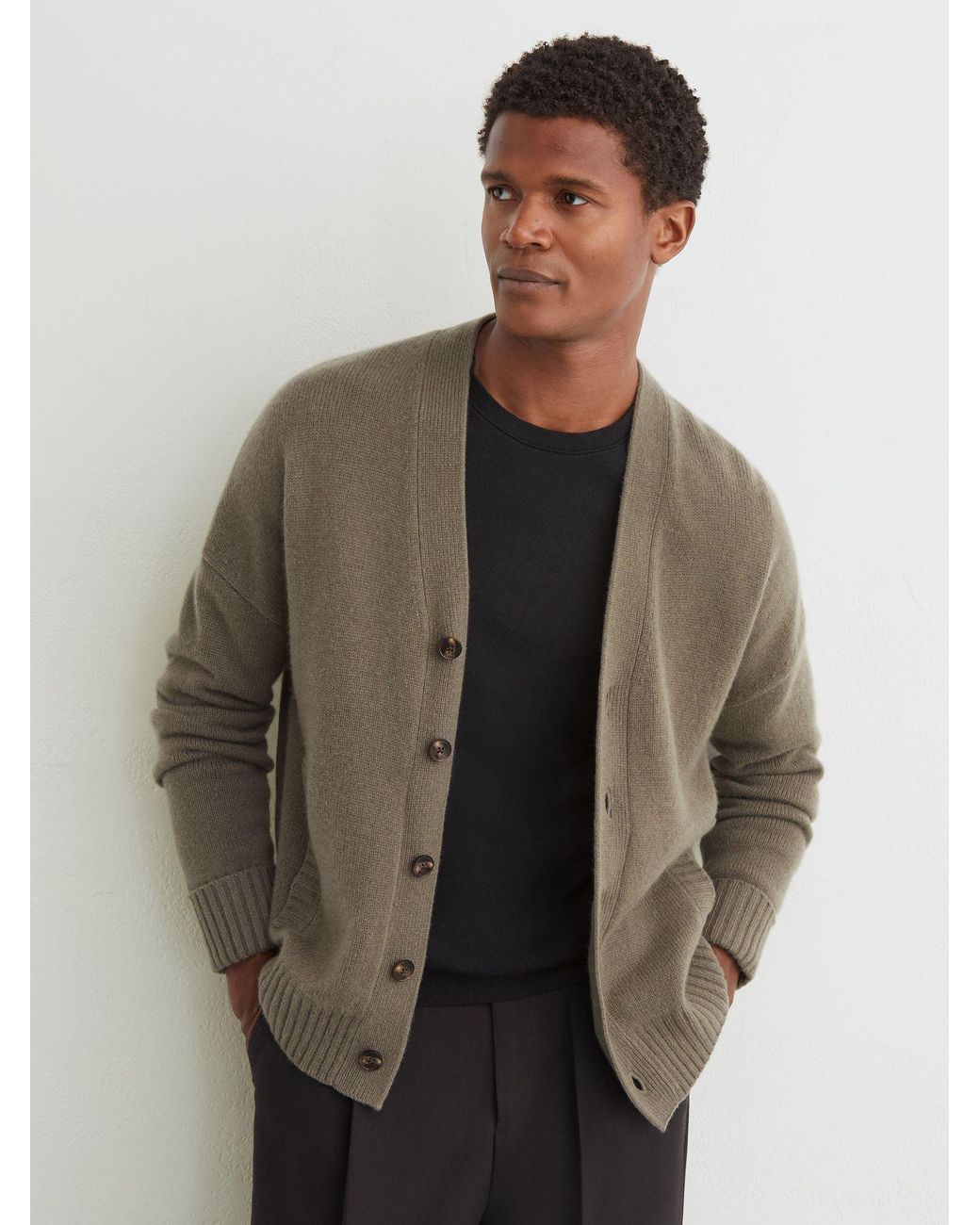 Reiss Natural Cashmere V-Neck Cardigan for men