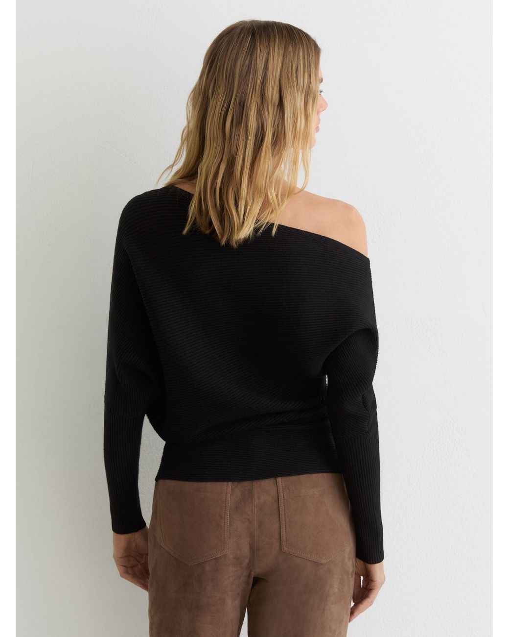 Reiss Black Lorna Jumper Knitted