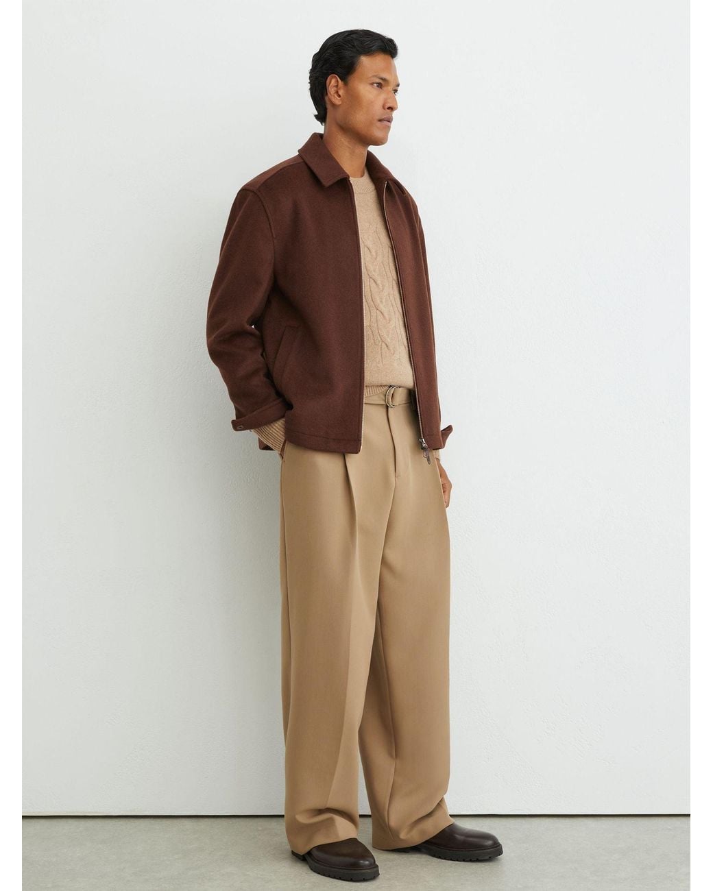 Reiss Brown Rust Foley Shirt for men