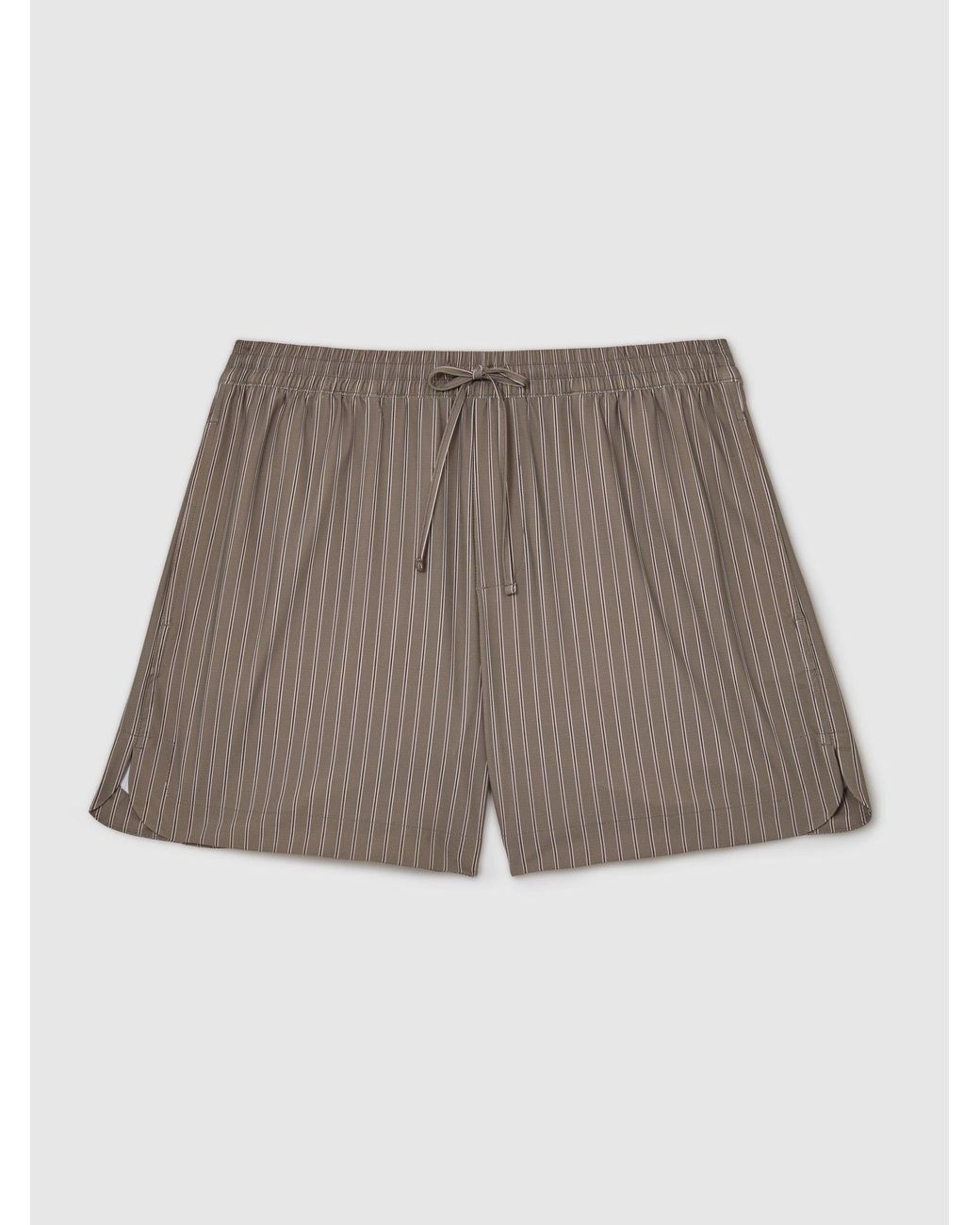 Reiss Brown Stripe Drawstring Shorts for men