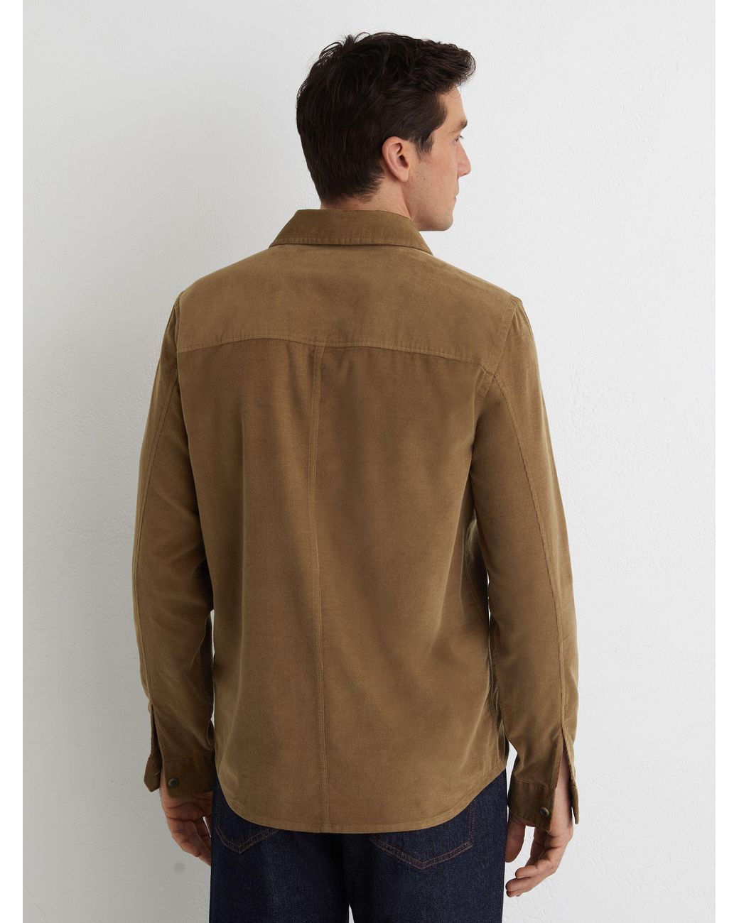 Reiss Brown Corduroy Twin-Pocket Overshirt for men