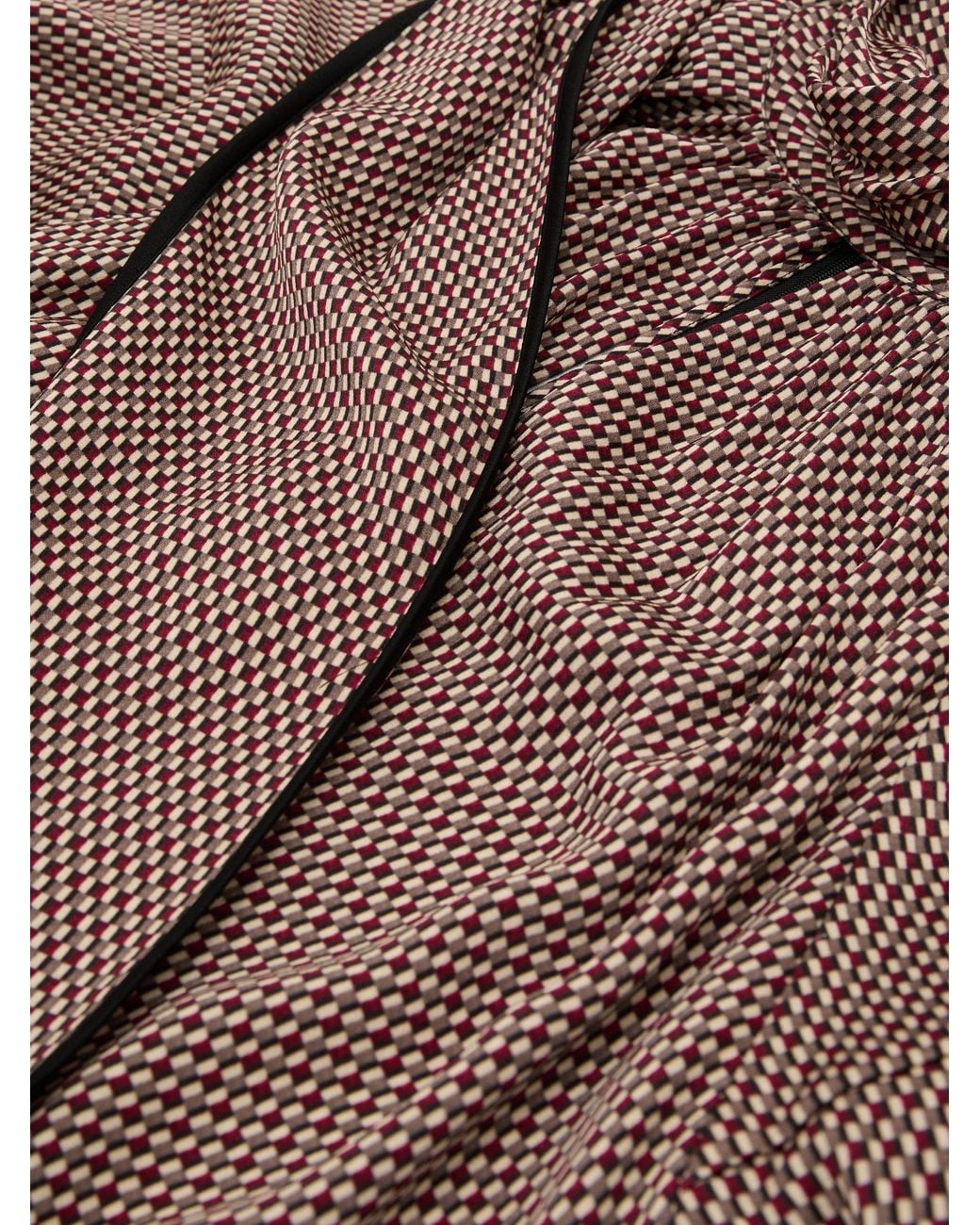Reiss Natural Printed Scarf-Neck Swing Mini Dress