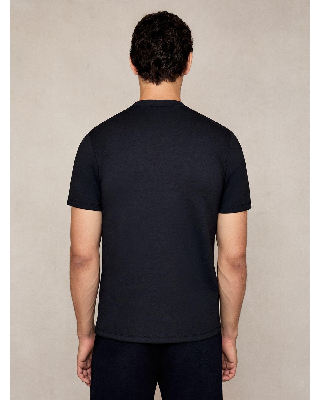 Reiss Blue Bradley Premium-Interlock Modern-Fit T-Shirt for men