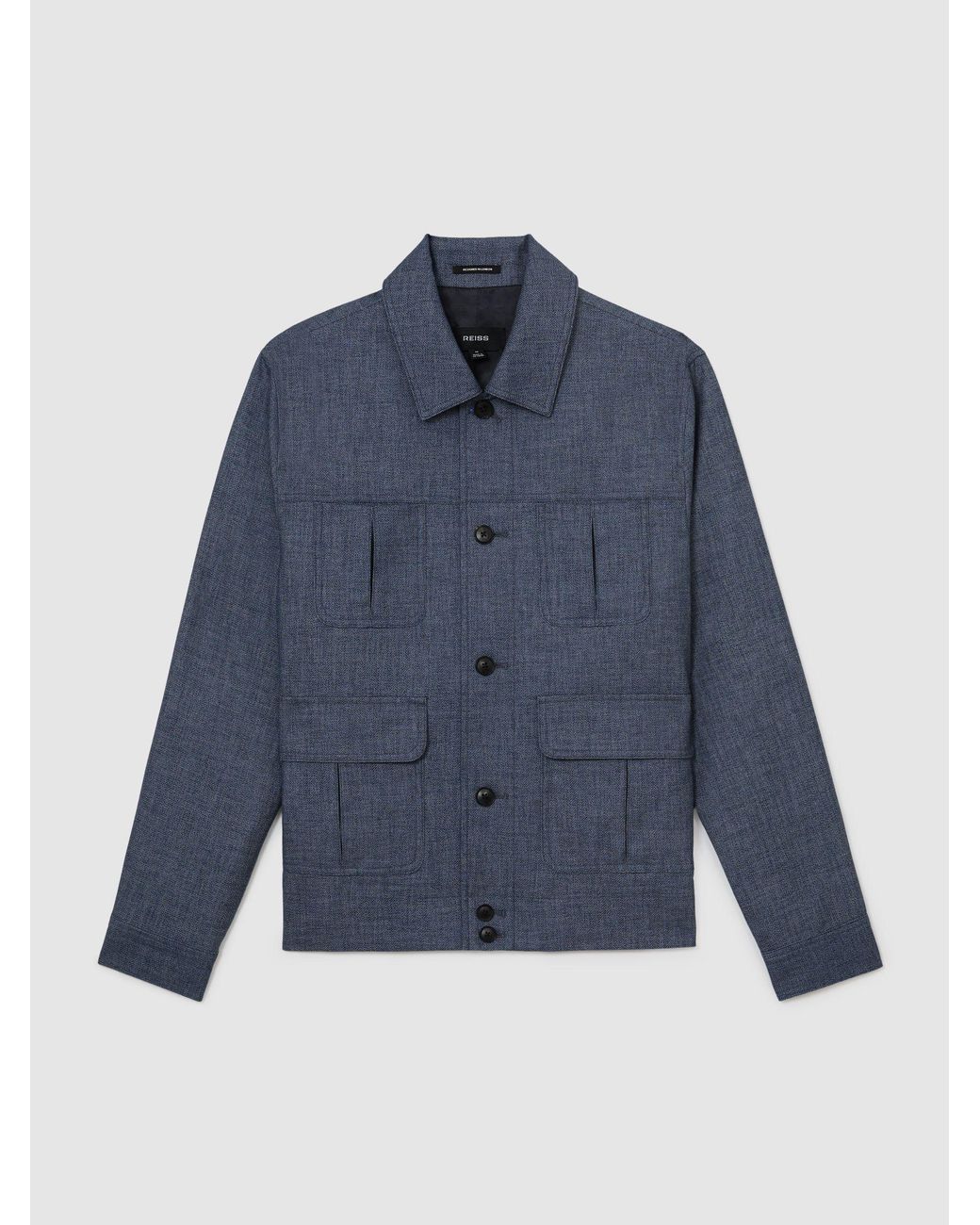 Reiss Lagos - Airforce Blue Woven Four-pocket Jacket, Xs for men