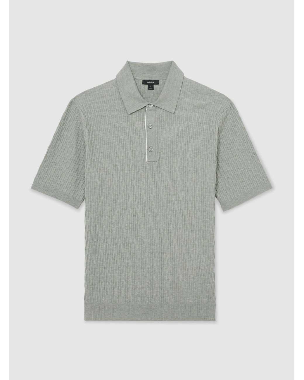 Reiss Multicolor Textured-Knit Half-Button Polo Shirt for men