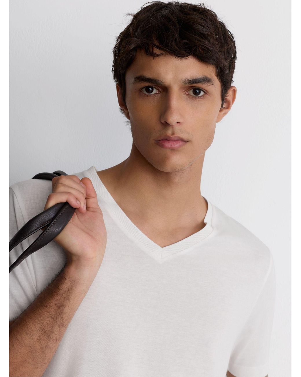 Reiss Salina - White Cotton-modal V-neck Tailored-fit T-shirt, Xl for men