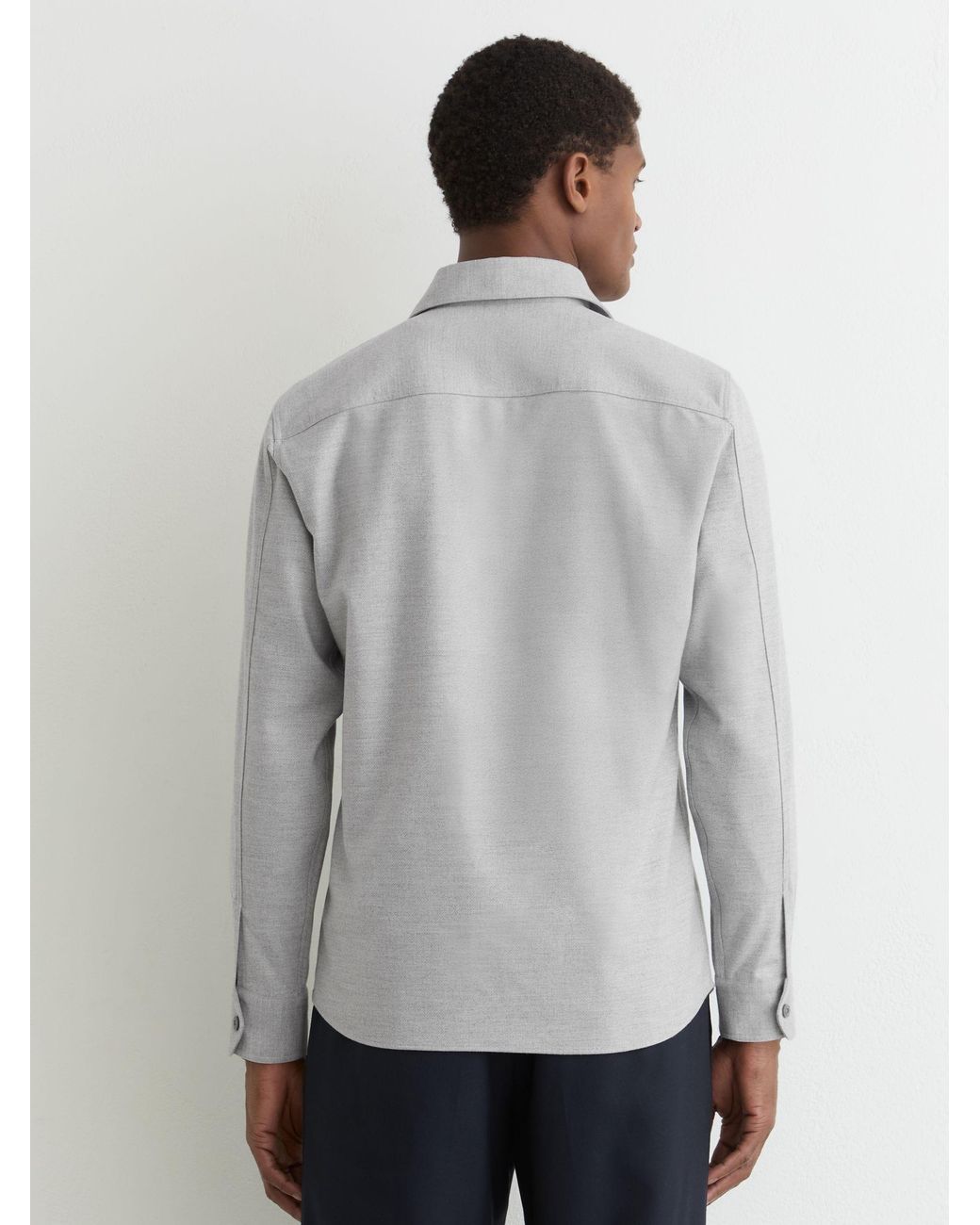 Reiss Gray Chamber - Grey Brushed Twin-pocket Overshirt, S for men