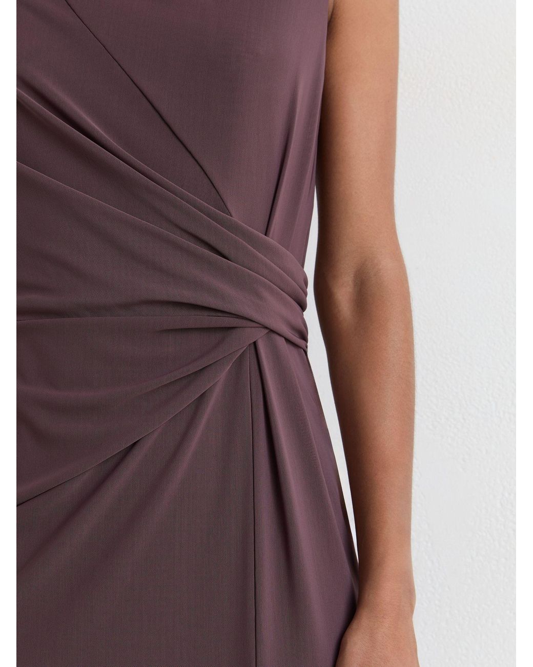 Reiss Multicolor Petite Draped-Detail Sleeveless Maxi Dress