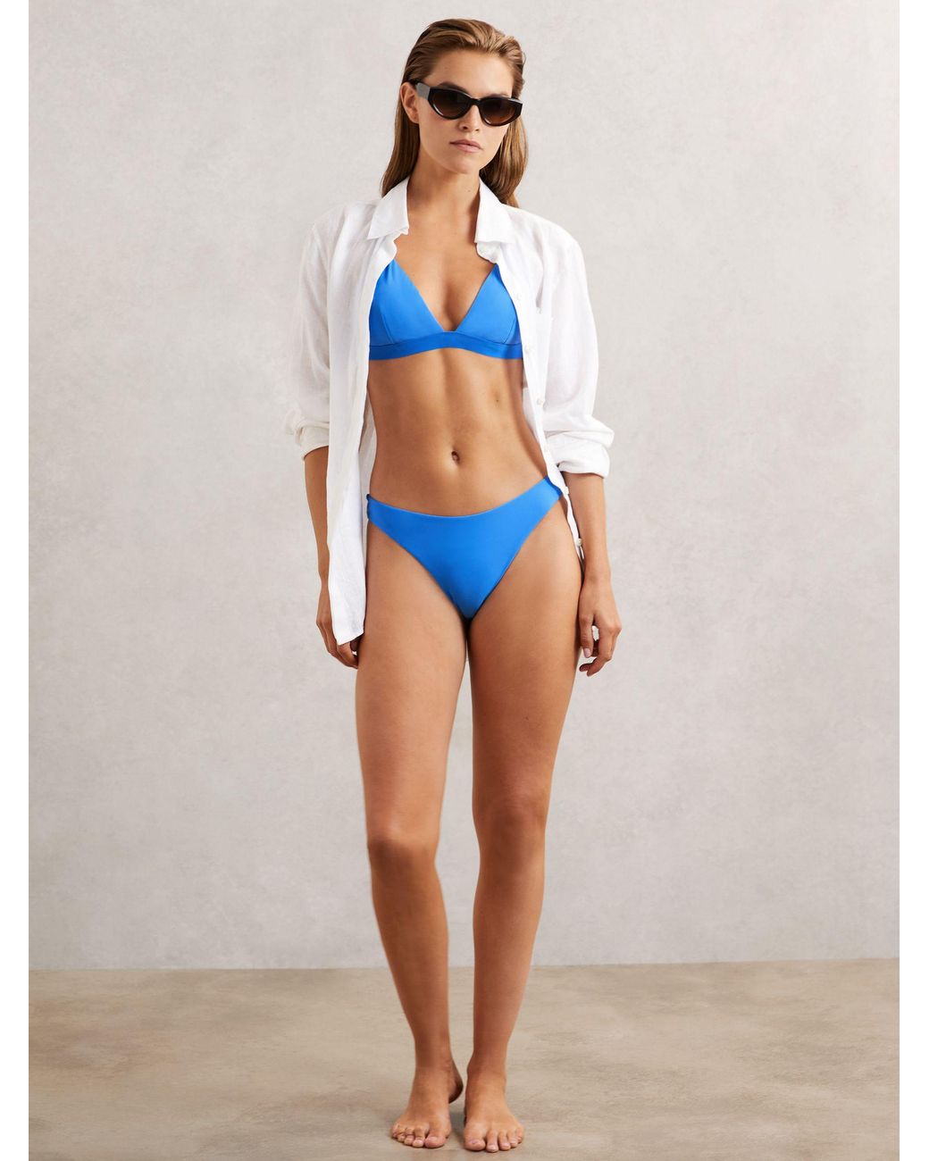 Reiss Blue High Cut Bikini Bottoms