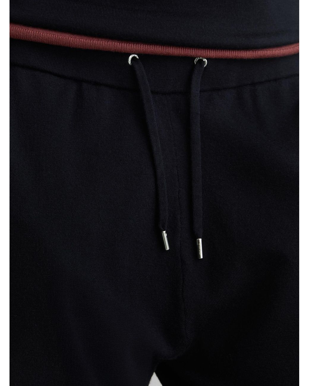 Reiss Blue Merino Wool-Blend Cuffed Joggers for men