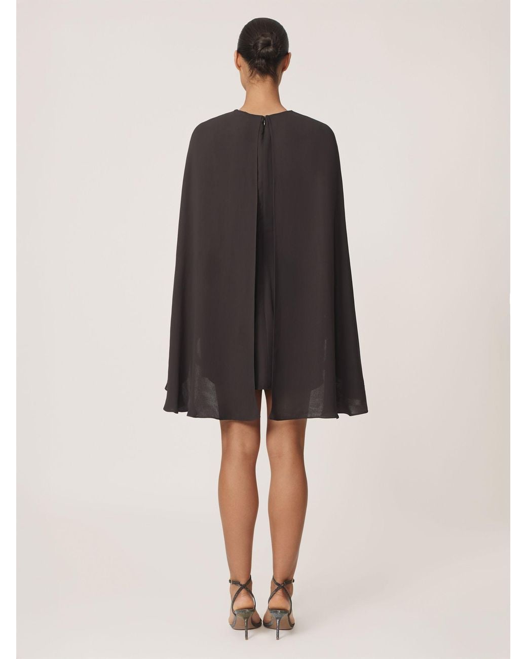 Reiss Black Chain-Detail Cape Mini Dress
