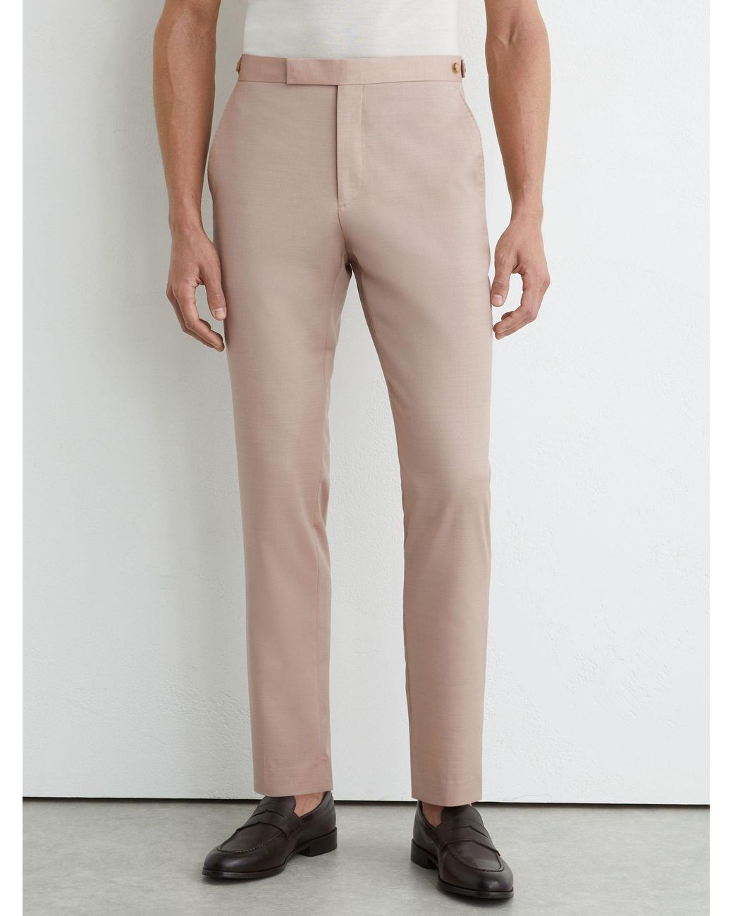 Reiss Natural Tailored Fit Virgin Wool Suit Trousers for men