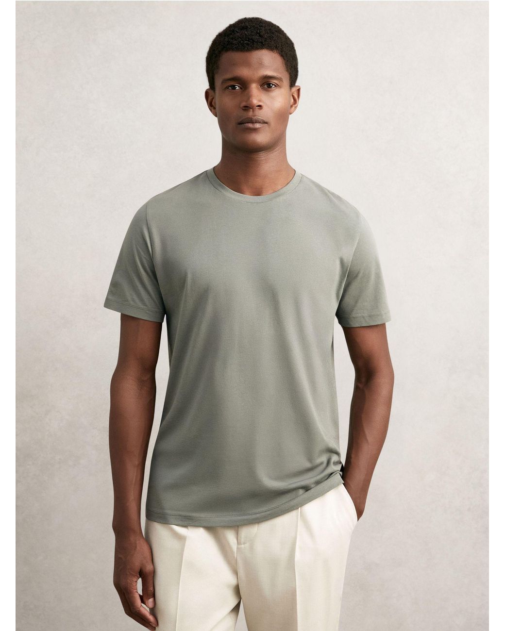 Reiss Black Sage Bless 3 Pack Cotton Crew-Neck Tailored-Fit T-Shirts 3-Pack for men