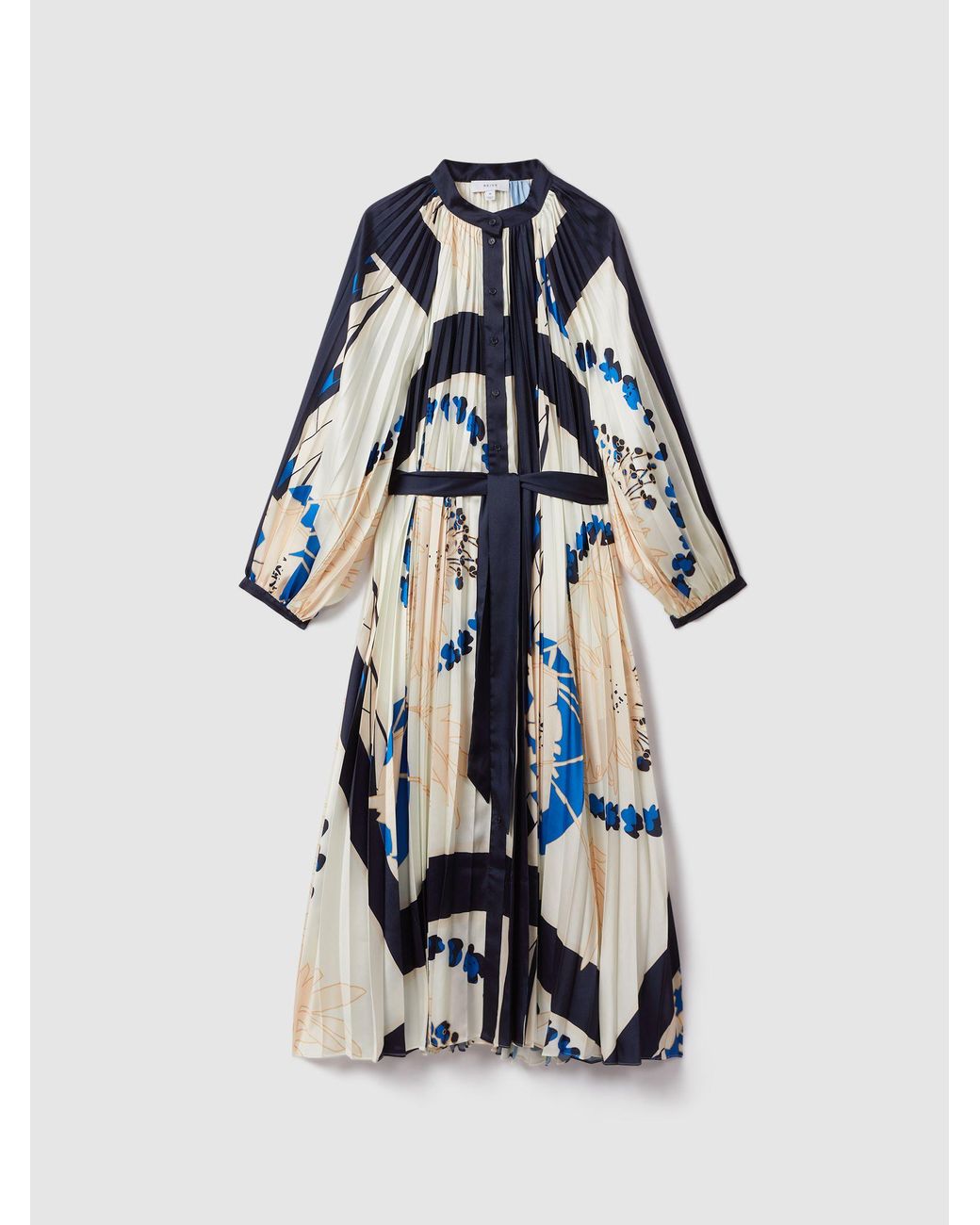 reiss blue and white dress Buy Reiss Blue/Ivory Luna Striped Halterneck Ruffle Maxi Dress from Next USA