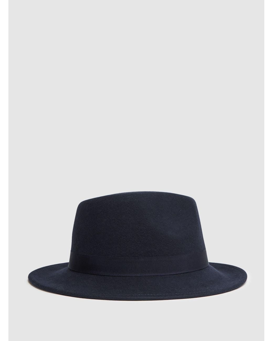 Reiss Blue Ally Wool Fedora Hat, M & L