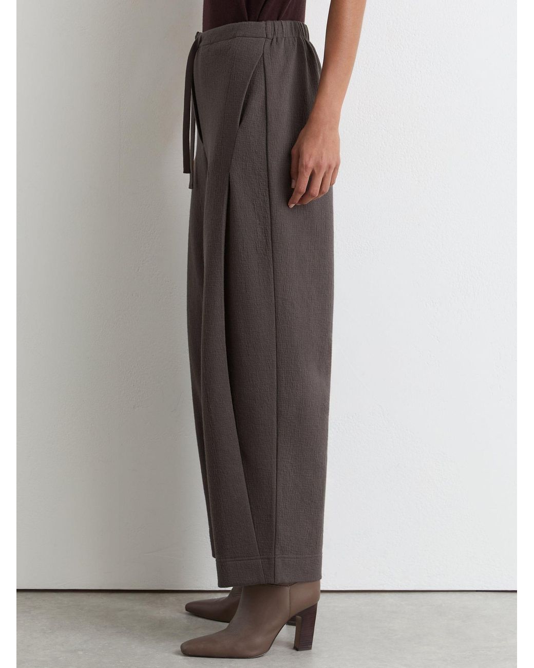 Reiss Multicolor Leoni - Grape Burgundy Petite Cotton-blend Barrel-leg Drawstring Trousers, Us 6