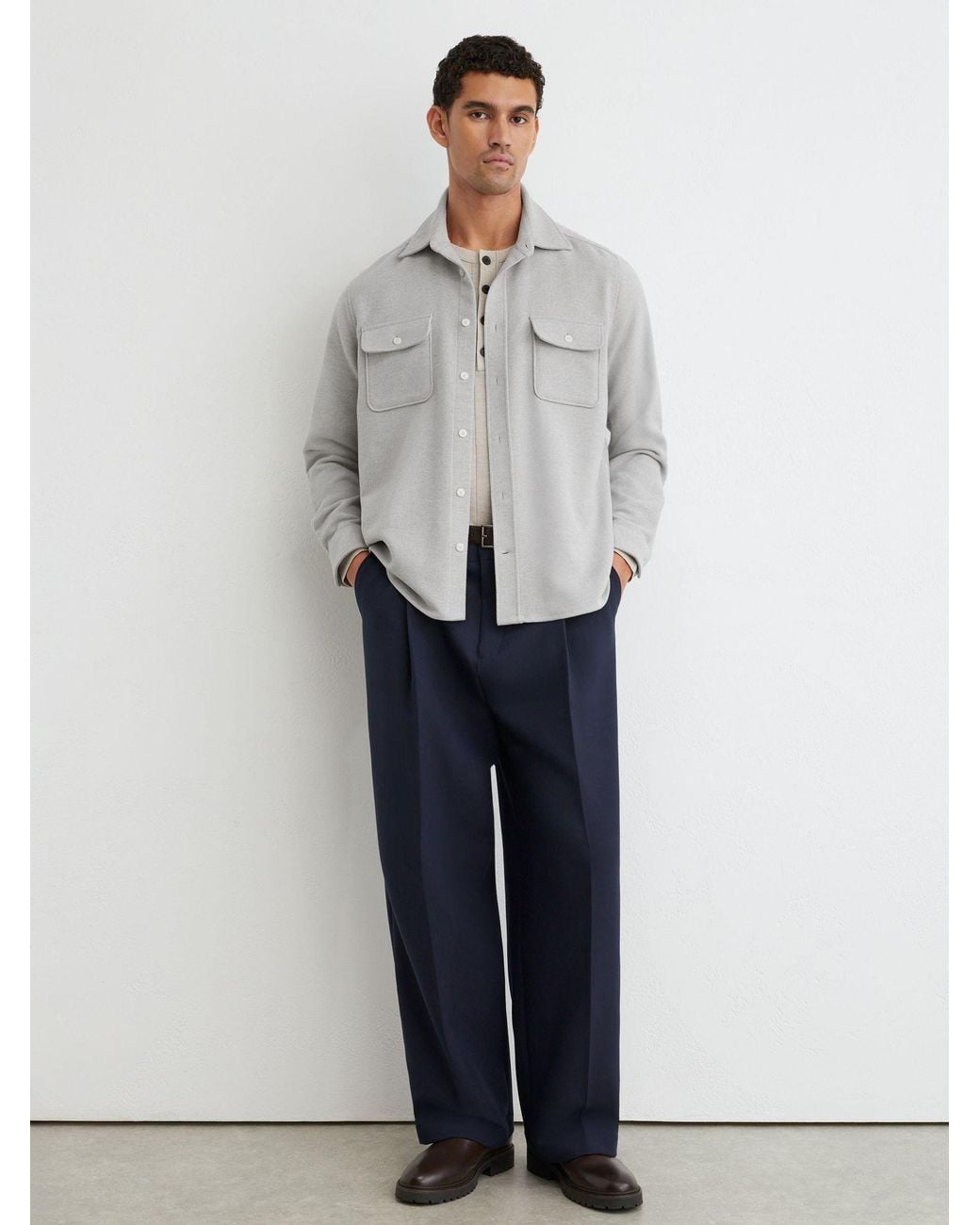 Reiss Gray Sands - Grey Melange Shirt, Xs for men