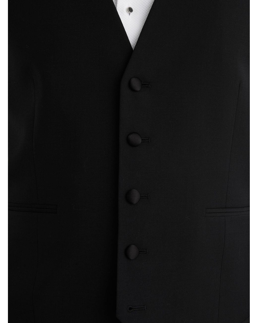 Reiss Black Poker Wool-Blend Tailored-Fit Waistcoat for men