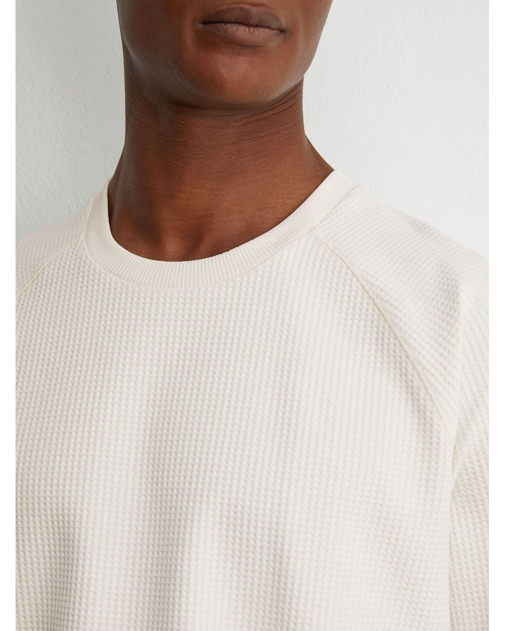 Reiss White Waffle Crew-Neck Sweatshirt for men