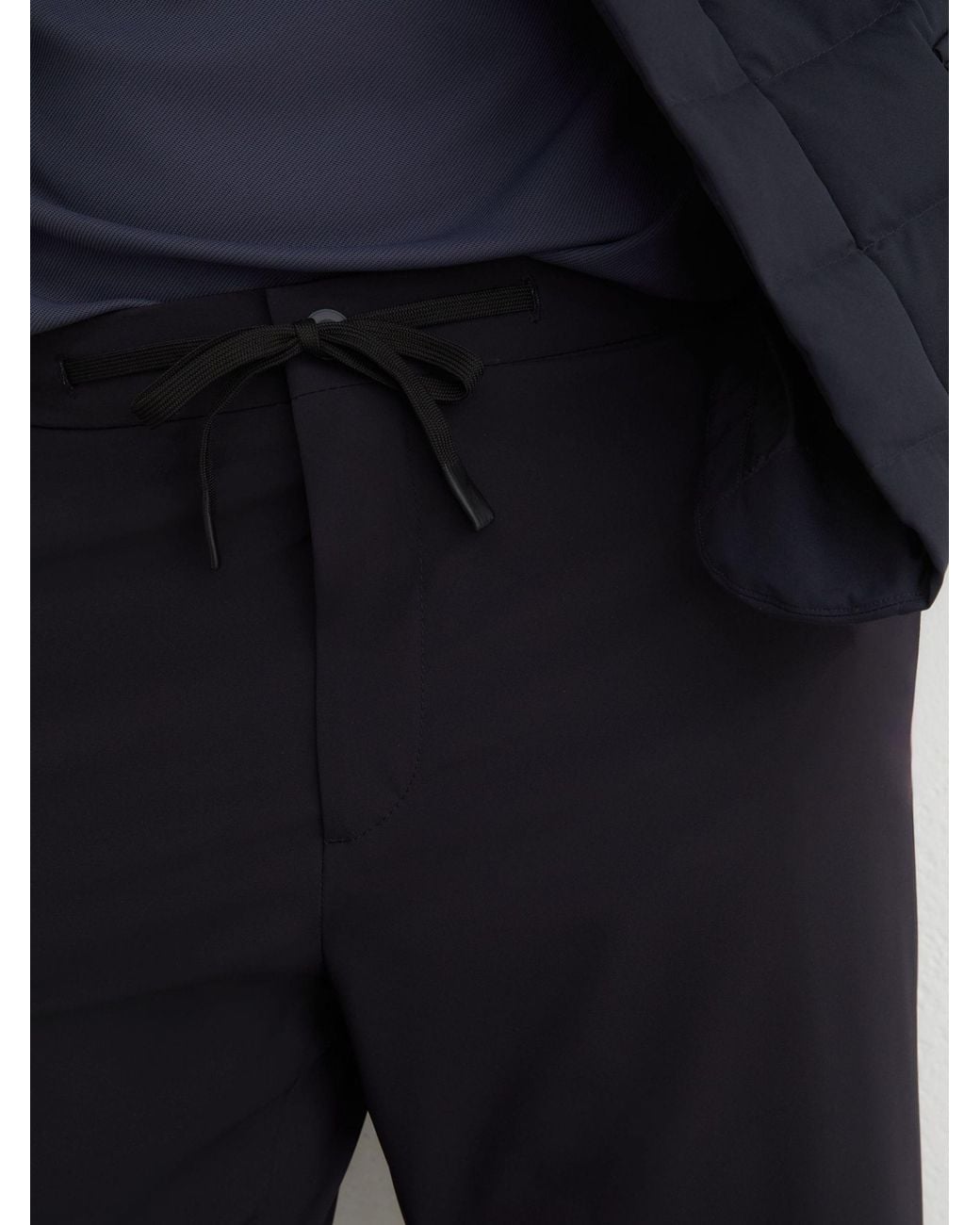 Reiss Blue R-Flex Technical Stretch Drawstring Trousers Tailored-Fit for men