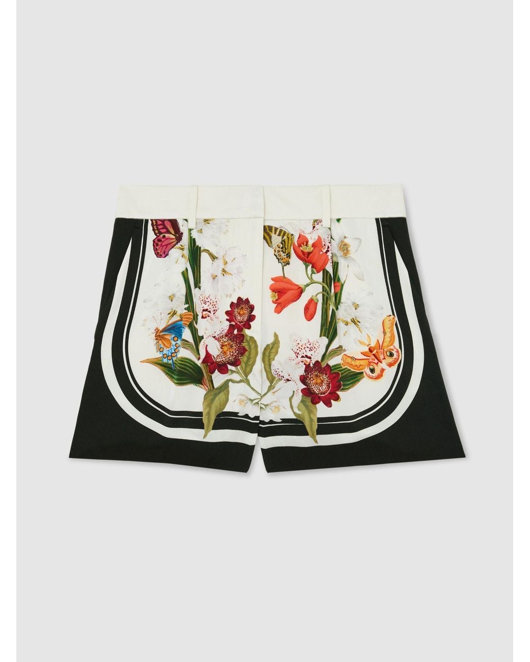 Reiss Multicolor Selina - Ivory/black | Nybg Scarf-print Shorts, Us 2