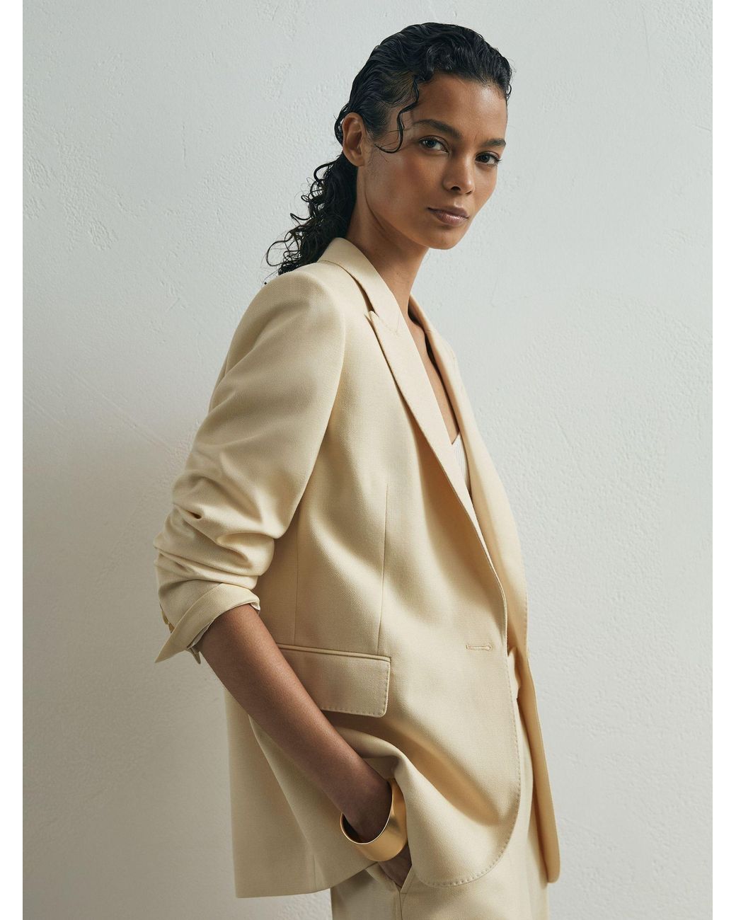 ATELIER Natural Silk-wool Single-breasted Suit Blazer