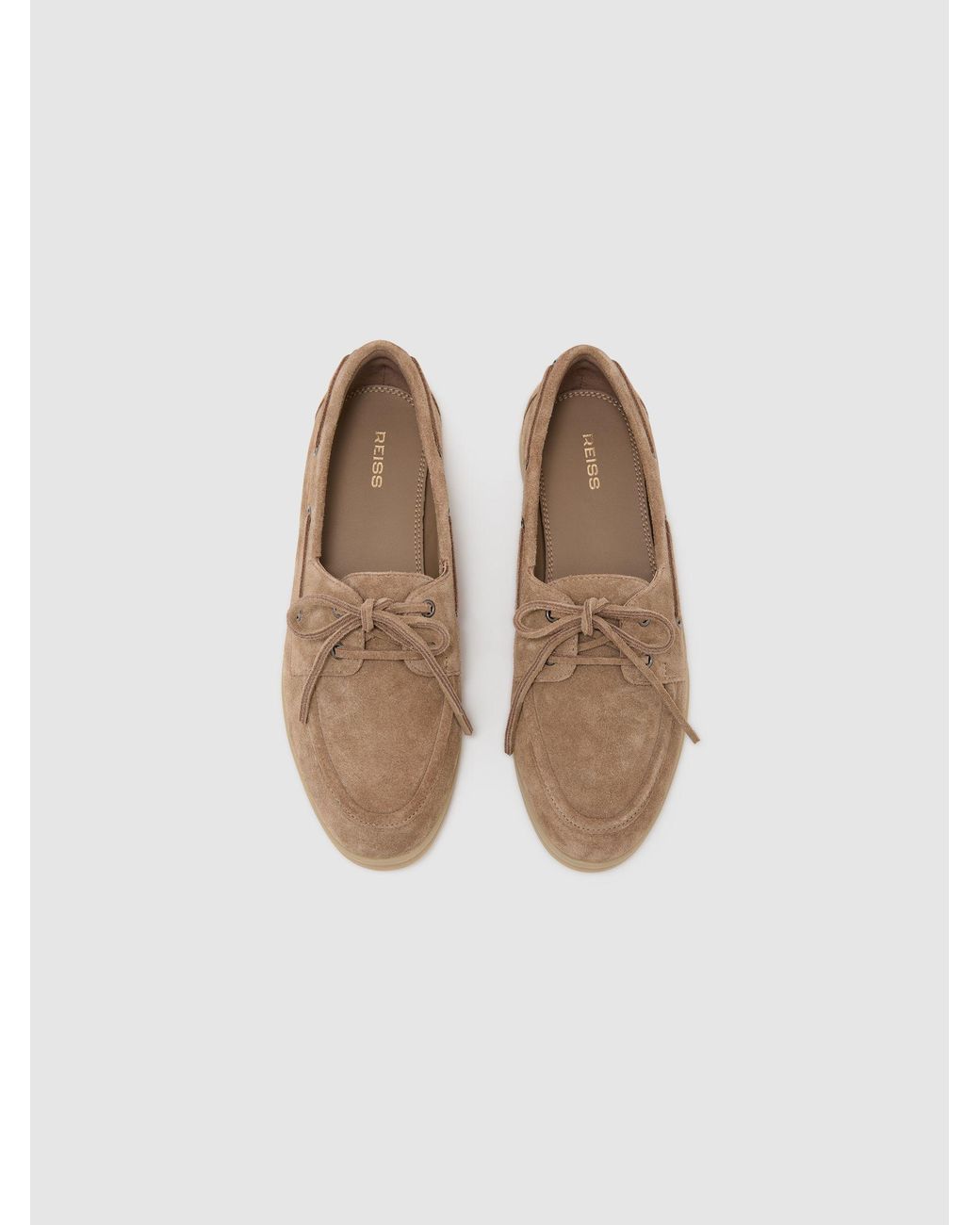 Reiss Blue Suede Flat Boat Shoes