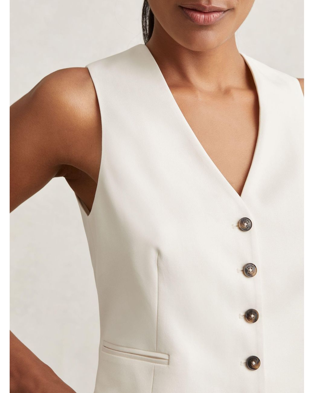 Reiss Natural Millie Waistcoat Woven