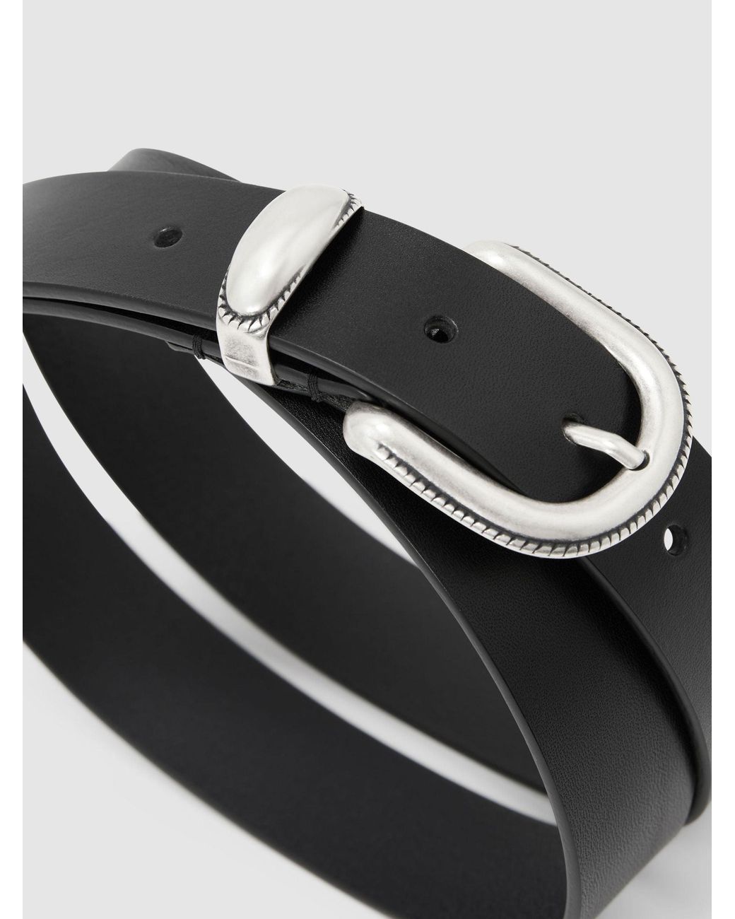 Reiss White Leather Western Belt for men