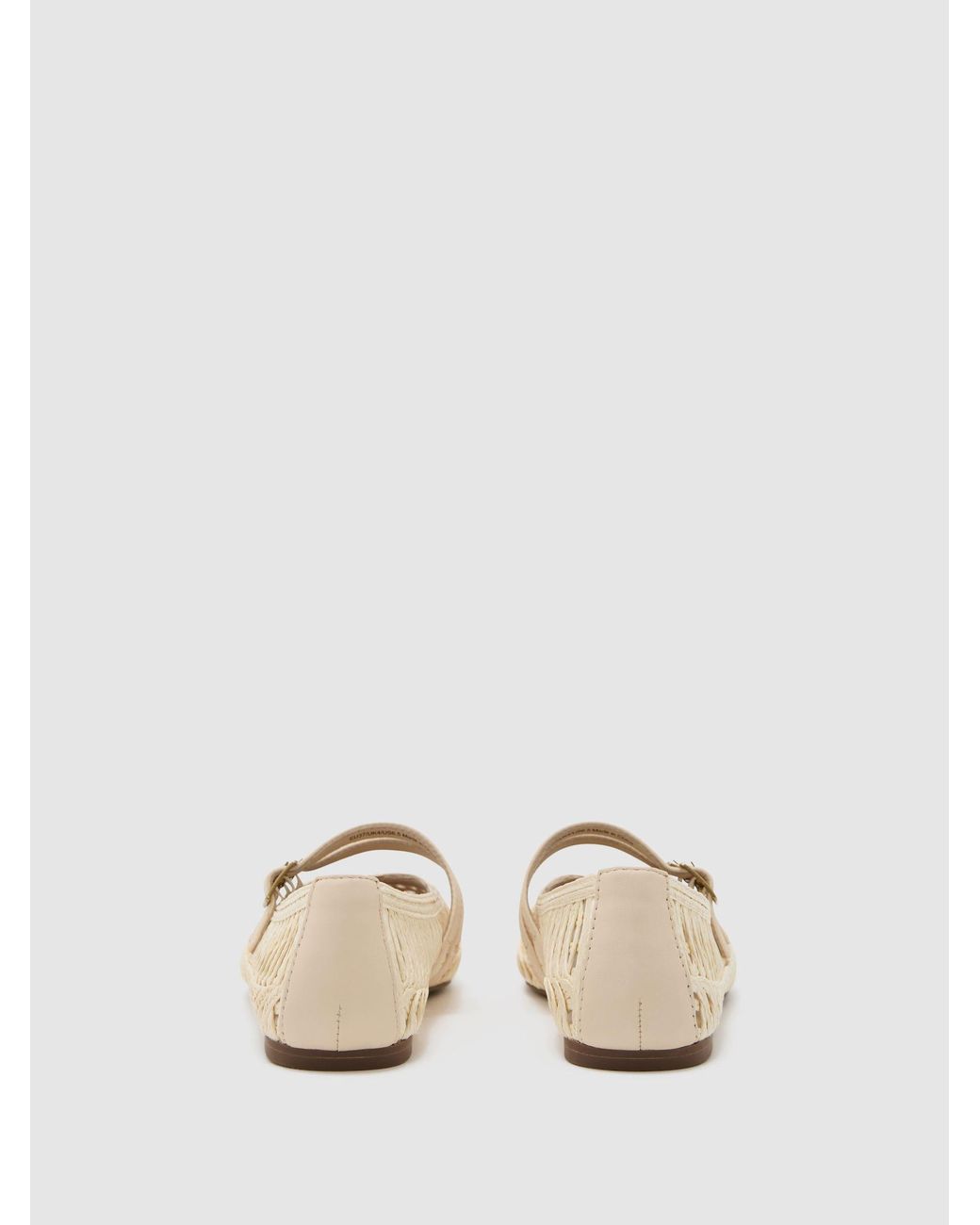 Reiss Blue Woven Ballerina-Strap Flats
