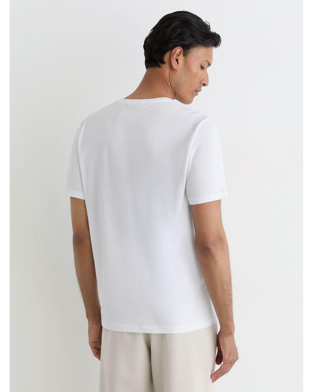 Reiss Multicolor Wheat Melange & Coco Bless Pack Cotton Crew-Neck Tailored-Fit T-Shirts-Pack for men