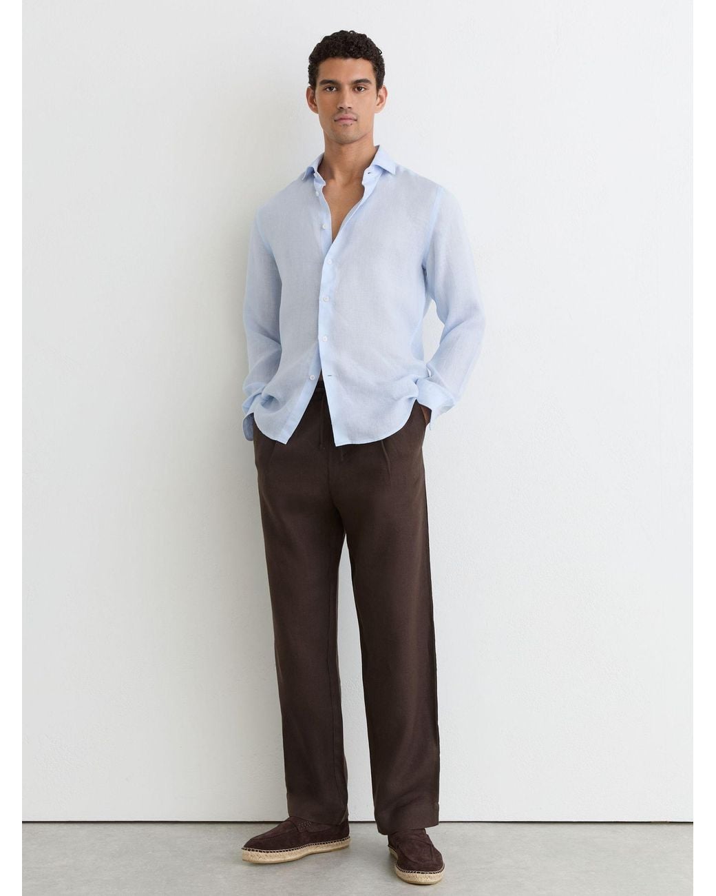 Reiss Multicolor Linen Long-Sleeve Shirt for men