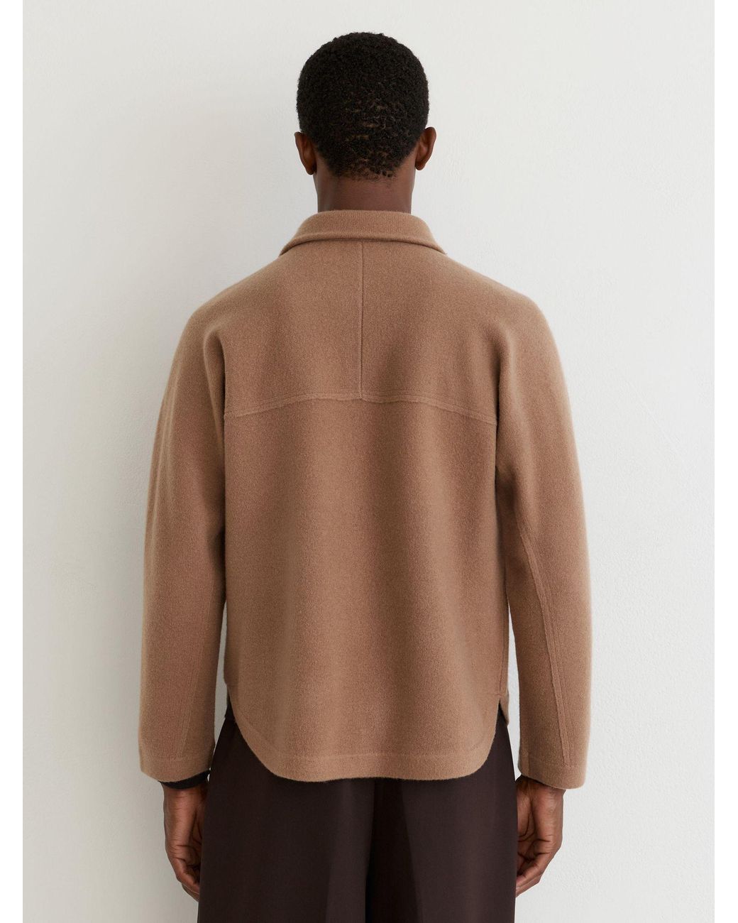 Reiss Brown Lockwood - Camel Boiled Wool Twin-pocket Overshirt, S for men