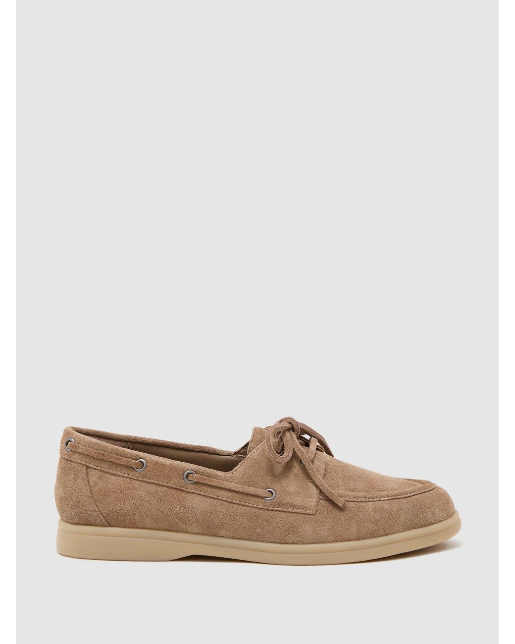 Reiss Blue Suede Flat Boat Shoes