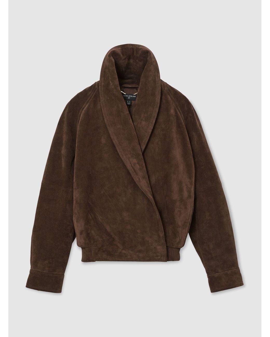 ATELIER Black Suede Wrap Bomber Jacket