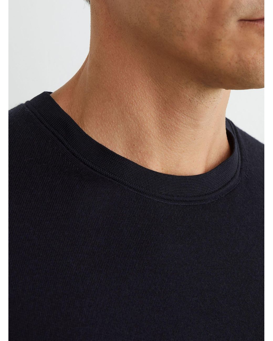 Reiss Blue Wessex - Navy Merino Wool Crew-neck Jumper, Xxl for men