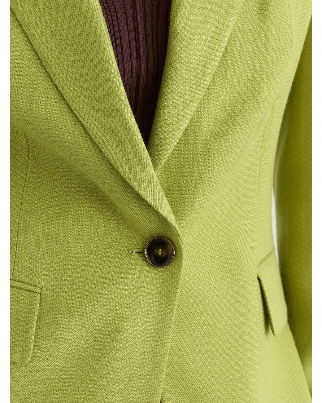 Reiss Green Textured-Weave Single-Breasted Suit Blazer