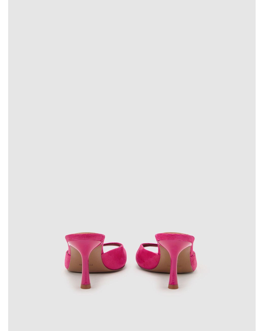 Reiss Yasmin - Pink Textured Open-toe Heeled Mules, Us 7 (uk 5)