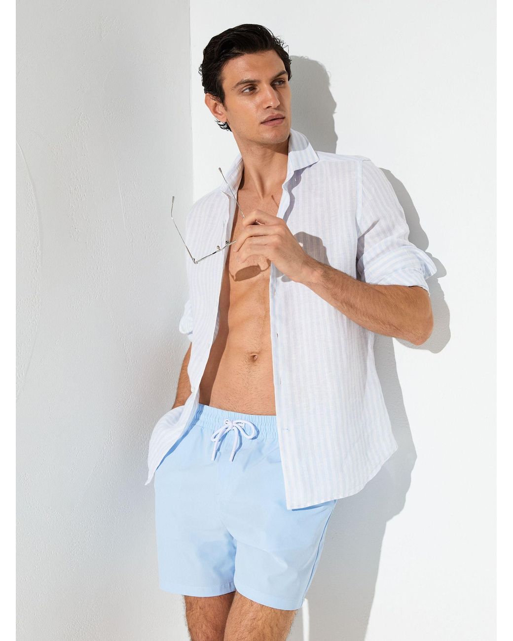 Reiss Blue Drawstring Swim Shorts for men