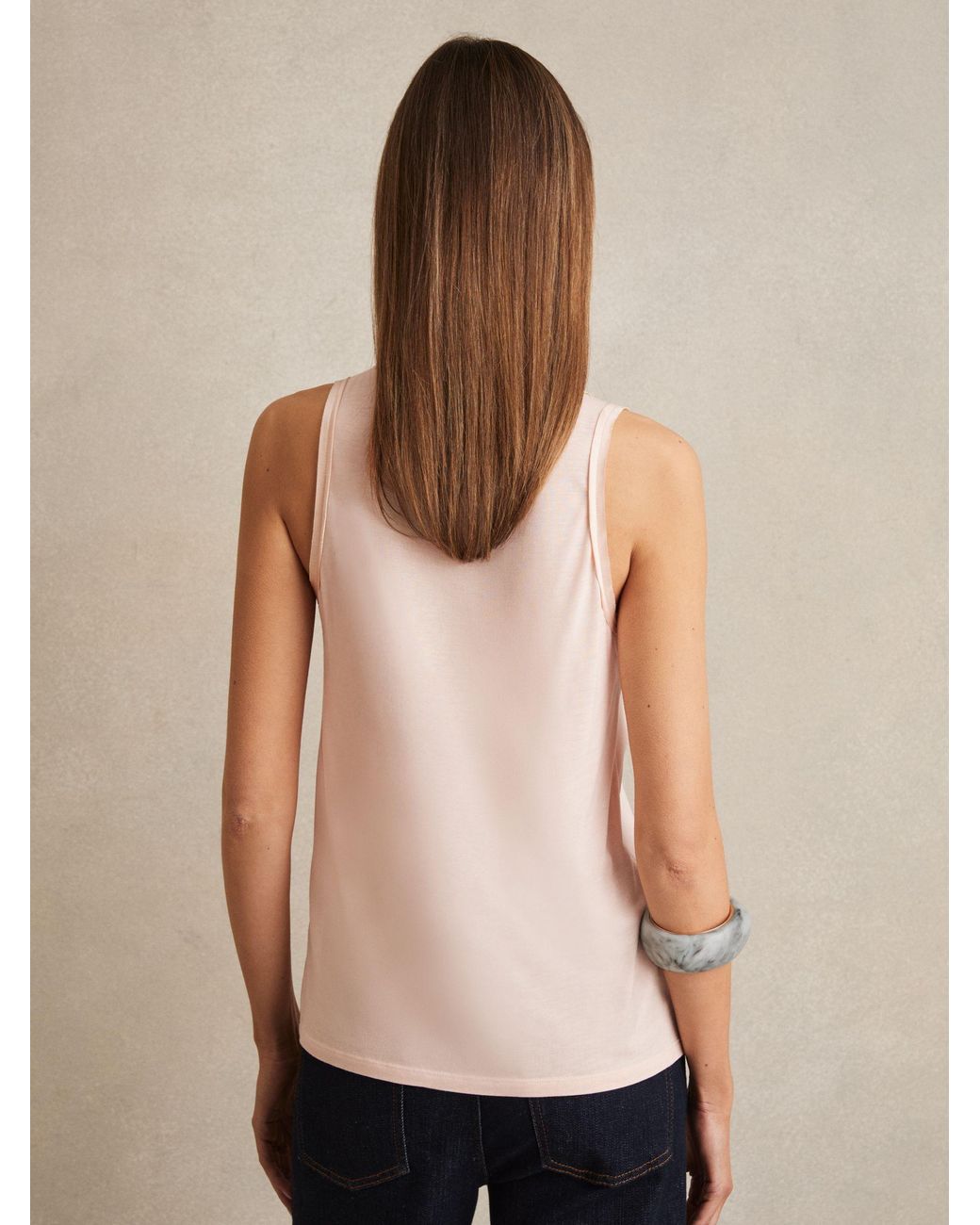 Reiss White Riley - Nude Silk Front Vest, S (us 4-6)