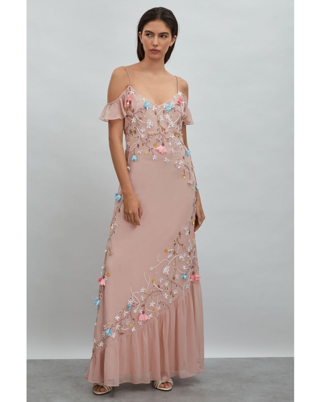 Raishma Embellished Floral Maxi Dress Light in Pink Lyst UK
