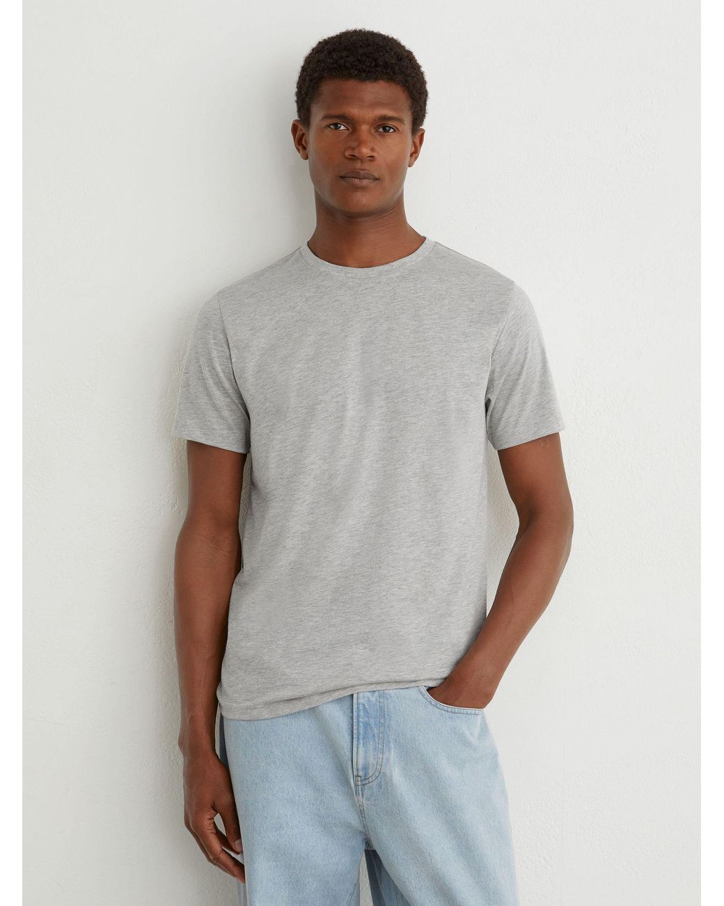 Reiss Gray 3 - Grey Melange Bless 3 Pack Cotton Crew-neck Tailored-fit T-shirts 3-pack, Xl for men