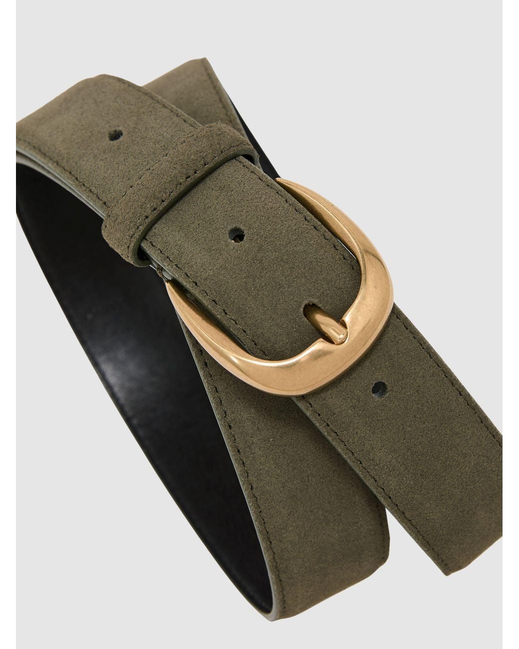 Reiss Green Pierce Curved-Buckle Belt for men