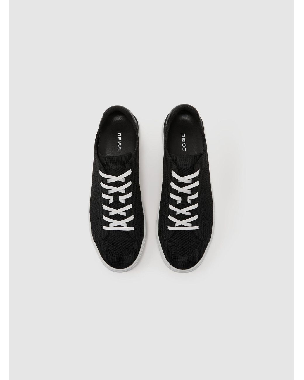 Reiss Black Finleyted Low-Top Trainers for men
