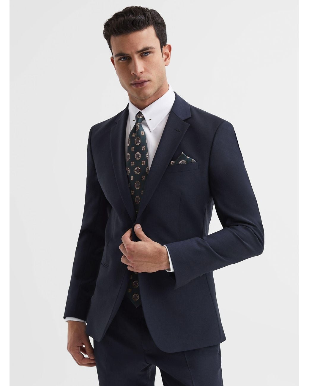 Reiss Blue Hope - Navy Modern Fit Travel Blazer, Us 42 Regular for men